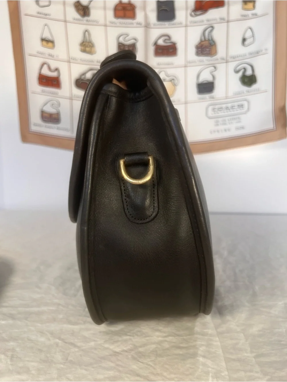 Vintage Coach Black Leather Plaza Bag